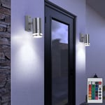 Lot de 2 spots muraux extérieurs à led rgb télécommandes lumières spots de jardin lampes de façade dimmable