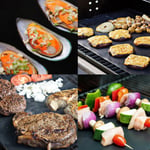 Non-stick Bbq Grill And Baking Mats Reusable Plate For Party Ptf Black