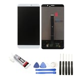 VITRE TACTILE + ECRAN LCD SUR CHASSIS POUR HUAWEI MATE 9 BLANC + OUTILS + COLLE