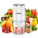 Hachoir électrique Mini Mixeur de cuisine 2 vitesses 600ML 300 W et bol en Verre et 4 lames en Inox hachoir à viande oignons aliments pour bébés et les fruits Acekool BC7