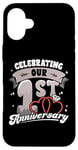 iPhone 16 Plus 1st Wedding Anniversary Celebrating 1 Year Matching Gift Case