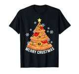 Funny Pizza on Earth Christmas Tree Merry Crust-mas Pizzamas T-Shirt