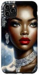 iPhone 11 Pro Max Glamorous Black Woman In Silver Art With Vintage Style Case