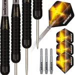 Unicorn Steel Tip Darts Set | Gary 'The Flying Scotsman' Anderson | Brass Barrels with Matt Black Coating | 23 g