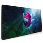 Super Mario Game Mouse Pad Mouse Mat with Stitched Edge Non-Slip Rubber Base Large Mouse Pads for Laptops Computers and PCs 15.8 X 35.5 X 0.12 Inches