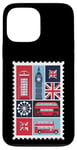 iPhone 13 Pro Max London Stamp with Iconic Landmarks - London Souvenir Case