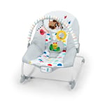 Baby Einstein, Transat Musical Dean's Discovery Spot, Transat 2-en-1 Bébé et Tout-Petit, Vibrations Apaisantes, Inclinaison 2 Positions, Jouets Amovibles, 0 Mois+, Max 18kg, 70x49x60 CM