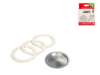 Spare Parts 3 Gaskets and 1 Filter for Bialetti Moka from 1 Cup