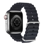 Dux Ducis OceanWave - Apple Watch 9/8/7/6/5/4/3/2/1/SE - 41/40/38mm - Soft silikon armband - Midnight