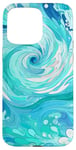 iPhone 15 Pro Max Swirl Blue Color Illustration Pattern Abstract Art Case