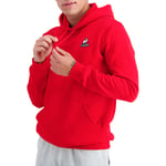 Sweat Coq Sportif coton mélangé avec manches longues et col à capuche rouge