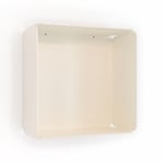 Etagère murale cube DECO-GEM, acier finition époxy blanc, fond même coloris. L.30 x H.30 x P.15 cm