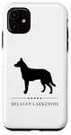 Coque pour iPhone 11 Silhouette noire de chien belge Laekenois