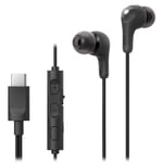 JVC HA-FR9UC-B Gumy Connect USB-C™ Inner Earphones with Remote Control with Easy Push Buttons and Microphone On/Off, Delay-free Audio, Compatible with Latest Devices - Black