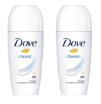 2 x Dove Classic Roll On Anti-Perspirant 48H of Sweat & Odour Protection, 50ml