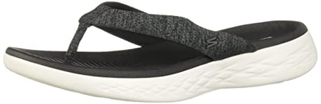 Skechers Women's On-The-go 600-Preferred Flip-Flop, Black/White, 7 UK