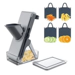 Tenta Kitchen Mandoline Vegetable Slicer, with 4 Cutting Modes to Slice, Dice, Chop, Julienne, Multifunctional Kitchen Gadgets Vegetable Cutter Food Slicer Veg Chopper Potato Chipper with Container