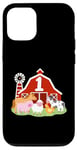 Coque pour iPhone 12/12 Pro 1er anniversaire animaux de la ferme Bday Party 1 an garçon tout-petit