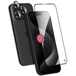 Protection pour iPhone 15 Pro Verre Incassable et Protège Lentilles Force GlassTransparent