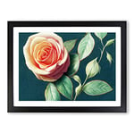 Super Rose Flower H1022 BLK Framed Print for Living Room Bedroom Home Office Décor, Wall Art Picture Ready to Hang, Black A3 Frame (46 x 34 cm)