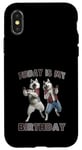 Coque pour iPhone X/XS Aujourd'hui, c'est mon anniversaire, Husky Friends Fun