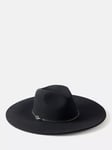 Mint Velvet Cowboy Pure Wool Fedora Hat, Black