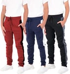 Real Essentials 3 Pack: Men's Tech Fleece Active Athletic Casual Jogger Sweatpants with Pockets (as8, Alpha, m, Regular, Regular, Set F)