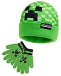 Minecraft Bonnet Garçon Bonnet Beanie Enfant Ado Gamer Accessoire Hiver (Lot 2 pièces)