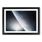 Big Box Art The Edge of The Earth in Abstract Framed Wall Art Picture Print Ready to Hang, Black A2 (62 x 45 cm)