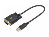 Startech.Com 1Ft (30Cm) Usb To Serial Adapter Cable, Com Retention, Rs232 - Usb / Seriell-Kabel - Usb (Hann) Til Db-9 (Hann) Skrubar - 30.5 Cm - Robust, Formstøpt