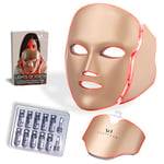 Led face mask Light Therapy - Dermawave 7 Colors Light Therapy Mask with 10 Pcs Serum Pack & Ebook - Light Therapy Facial for a Brighter - Blue & Red Light Therapy - Spa Facial For Rejuvenation