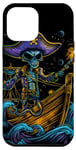 Coque pour iPhone 14 Pro Max Aventure de pirate extraterrestre, capitaine des pirates de