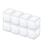 GASTROMAX Lot de 8 Boîtes de Conservations Hermétiques en Plastique pour Aliments avec Couvercles 0,8L – Récipients Modulaires sans BPA pour Lave-Vaisselle avec Fenêtre Transparente – 12,5x9x10cm