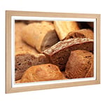 Big Box Art Framed Print of Bakery Bread Rolls (1) Design | Wall Art Picture | Home Decor for Kitchen, Living, Dining Room, Lounge, Bedroom, Hallway, Office, Oak, A2 / 24.5x18 Inch / 62x45cm