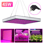 45W Lampe Horticole led Croissance Floraison, Lampe de Culture led Grow Light Indoor 225LEDs