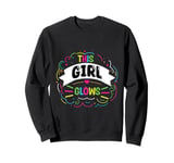 This Girl Glows For Kids Tie Dye Bright Colors 80's And 90's Sweatshirt