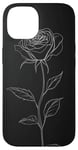 Coque pour iPhone 14 Rose Minimalisme Élégant Art Floral Minimaliste