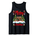 Xmas Tree Lighting Santa Hat Musical Marimba Christmas Tank Top