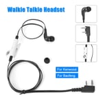 K-Plug 2-Pin Walkie Talkie Headset Earpiece PTT Mic for Kenwood Baofeng Radio DD