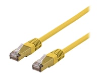 Deltaco Sftp-60Glah - Patch-Kabel - Rj-45 (Hane) Till Rj-45 (Hane) - 50 Cm - Sftp - Cat 6A - Halogenfri, Formpressad - Gul