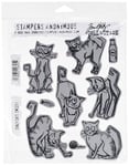 Stampers Anonymous Tim Holtz Tampons Motif Crazy Cats 17,8 x 21,5 cm