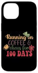 Coque pour iPhone 14 T-shirt Running On Coffee & Chaos For 100 Days