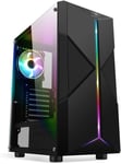 Clone Iii|Boitier Pc Gamer Rgb Noir|Compatible Atx/Matx/Itx|Moyen Tour Gaming Vide Avec Paroi Latérale En Verre Trempé|2 Ventilateurs Pc 120 Mm Dont 1 Argb Inclus