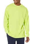 Amazon Essentials T-shirt À Manches Longues, Coupe Surdimensionnée, Coton Biologique Homme, Vert Citron, XS