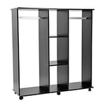 HOMCOM Open Wardrobe 02-0601 Aluminium, Particle Board Black 400 mm x 1200 mm x 1280 mm