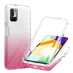 Cokitec Coque Transparente Intégrale pour Oppo A16/A16S Protection Complète, 360 ° Robuste Antichoc - Rose