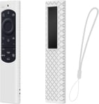 etui De Protection Pour Samsung Telecommande Solaire Serie Bn59, Coque Housse De Silicone Pour Samsung Smart Tv Qled 2021 Solar Remote Avec Corde Anti-Perte(Blanc)