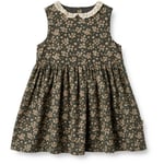 Wheat Dress Elma Sleeveless Black Coal Flowers