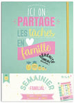 DRAEGER PARIS 1886 Happy Days Kit de Papèterie-Semainier Familial, Papier, Vert Menthe, non applicable