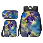 3st/ set fotboll superstar Mbappe ryggsäck student skolväska Y2 Pencil Pouch